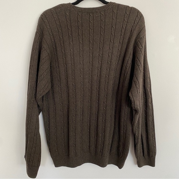 Izod Brown Cable Knit Sweater - Picture 2 of 3